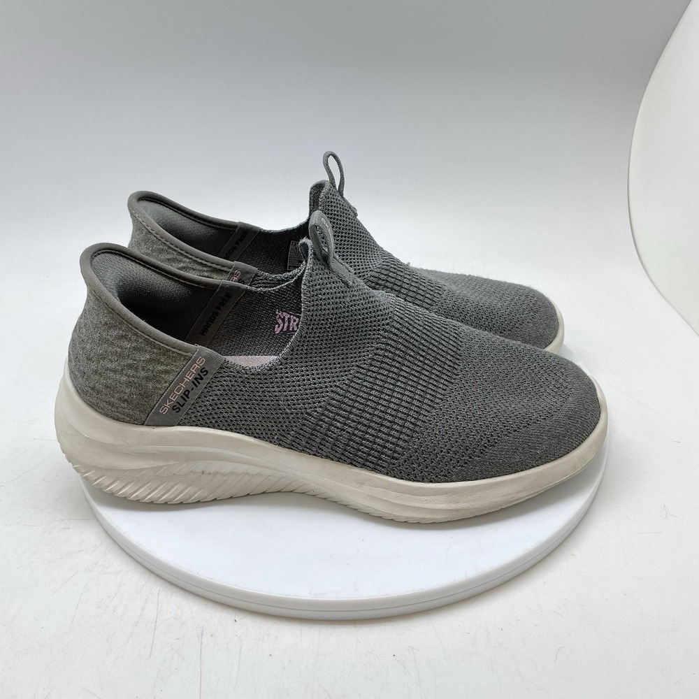 Skechers Slip Ins Ultra Flex 3.0 Shoes Womens 7.5 Gray Slip On Sneakers 149709W‎